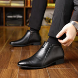 Men’s Retro Chelsea Boots – Luxury Brown Zipper Ankle Boots for Casual and Motorcycle Style