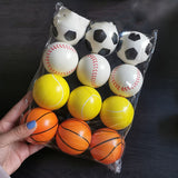 Pelota de espuma para aliviar el estrés: juguete de ejercicio para la muñeca y las manos con espuma de poliuretano para niños y adultos, antiestrés y descompresión 