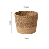 Nordic Style Rattan Woven Plastic Flower Pot with Stand