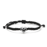 Custom Heart Photo Bracelet – Personalized Rope Chain Jewelry for Women
