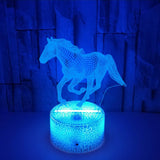 3D Horse LED Night Light – Touch Control Lamp for Kids & Holiday Decor