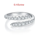 10-Stone Moissanite Eternity Band – D Color VVS1 Wedding Ring in Sterling Silver