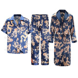 Men’s Traditional Chinese Pajama Set – Lightweight Vintage Sleepwear with Turn-Down Collar
