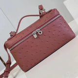 Premium Cowhide Ostrich Leather Crossbody Bag – Multi-Functional & Stylish