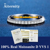 Moissanite Wedding Band – 925 Sterling Silver Diamond-Test Pass Ring for Women