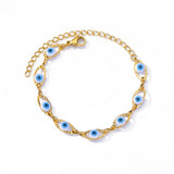 Pulsera de acero inoxidable con dijes de moda para mujer: diseño de plantas con cierre de pinza de langosta