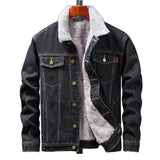Men’s Thick Winter Denim Jacket – Casual Loose Fit Outerwear