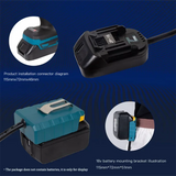 18V Battery Extension Cord for Power Tools – Compatible with Makita, DeWalt, Milwaukee, Bosch (1.5M with Hook)
