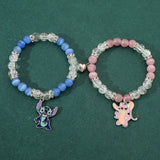 Matching Stitch Couple Bracelets - Magnetic Heart Charm Bracelets for Him & Her