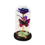 LED Galaxy Rose in Glass Dome - Eternal Flower Gift for Valentine's Day & Weddings