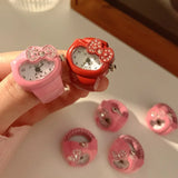 Hello Kitty Watch Ring - Cute Rhinestone Clock Jewelry for Girls
