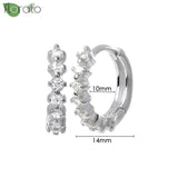 Sterling Silver Zircon Hoop Earrings for Women – Elegant Star & Heart Design