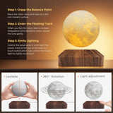 Magnetic Floating Moon Lamp with LED Light – Romantic Ambient Night Light