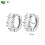 Sterling Silver Zircon Hoop Earrings for Women – Elegant Star & Heart Design