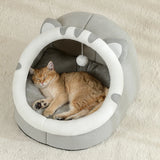 Warm Cat Cave Bed – Cozy Tent Cushion for Kittens & Small Dogs