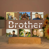 Custom Photo LED Night Light with Text – Personalized Acrylic & Wood USB Lamp
