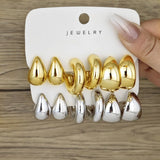 Juego de 12 pendientes de metal trenzado en forma de C: regalo de joyería retro, elegante, hipoalergénico para mujeres