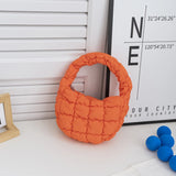 Mini Dumpling Shaped Linen Bag with Zipper Pocket – Soft Baguette Tote for Everyday Use