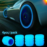 Glow-in-the-Dark Tire Valve Caps – Fluorescent Stem Covers for Cars, Motorcycles & Bicycles