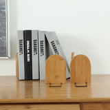 Organizador de escritorio de bambú natural: elegante soporte para sujetalibros para la oficina y el hogar
