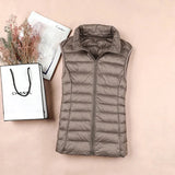 2025 White Duck Down Jacket Women Vest Autumn Winter Sleeveless Waistcoat Warm Lightweight Puffer Jacket Female Tops Outwear 8XL