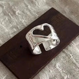Adjustable Vintage Chain Ring – 925 Sterling Silver Open Ring for Women & Men