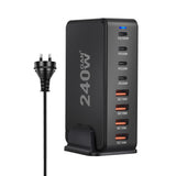 240W GaN Desktop Charger with 8-Port USB-C and Fast Charge 3.0