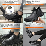 Men's Waterproof Steel Toe Work Boots - Slip-Resistant Safety Shoes