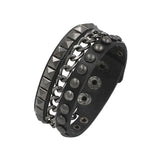 Vintage Punk Star Chain Leather Bracelet – Stylish Geometric Design for Men and Women