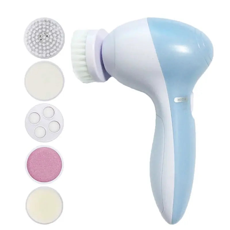 5-in-1 Electric Facial Cleansing Brush with Vibration Massage & Blackhead Removal