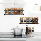 Frascos de vidrio para especias con tapas de bambú: recipientes para condimentos y saleros y pimenteros para organizar la cocina