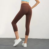 Women's High-Waist Calf-Length Yoga Leggings with Pockets – Stretchy, Breathable Workout Pants