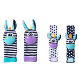 Baby Rattle Toy Set - Soft Stuffed Animal Wrist & Foot Rattles for Newborns 0-12 Months
