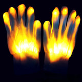 LED Neon Glowing Skull Gloves – Flashing Light-Up Party Props for Halloween, Christmas & Performances