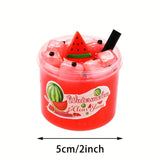 Kit de slime crujiente con forma de cubo de gelatina transparente: slime suave, elástico y no pegajoso con aroma a sandía