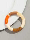 Pulsera de cuentas acrílicas bohemias para mujer: dije geométrico, moderna y liviana