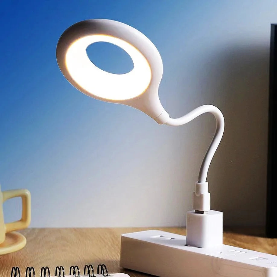 Lámpara de noche de mesa USB: portátil y con protección para los ojos para leer y estudiar