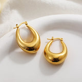 Gold-Plated Stainless Steel Geometric Hoop Earrings – Waterproof & Tarnish-Resistant