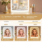 Rechargeable LED Makeup Mirror with 3-Color Lighting & Touch Control – Portable Vanity Mirror
