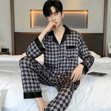 Men’s Silk Satin Pajama Set – Lightweight Luxury Sleepwear with Turn-Down Collar