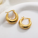 Gold-Plated Stainless Steel Geometric Hoop Earrings – Waterproof & Tarnish-Resistant
