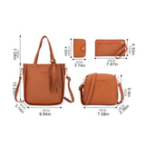 2024 Women's Four-Piece Shoulder Bag Set – Fashionable Handbag, Messenger Bag, Wallet & Card Holder