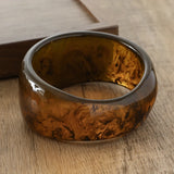 Vintage Geometric Resin Bangle – Bold Cuff Bracelet for Women