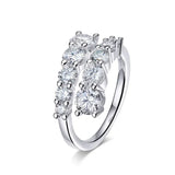 10-Stone Moissanite Eternity Band – D Color VVS1 Wedding Ring in Sterling Silver