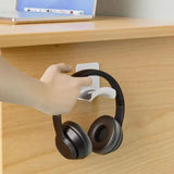 Soporte de pared universal para auriculares: colgador de plástico adhesivo para debajo del escritorio para juegos, auriculares y cascos