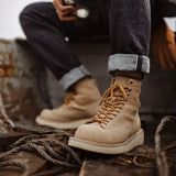 Men's Suede Leather Ankle Boots – Vintage Winter Combat Shoes with Anti-Slip Sole