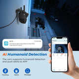 8MP Dual-Lens PTZ Outdoor Security Camera with AI Tracking and 5G Wi-Fi