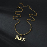 Collar con nombre y corona personalizado: joyas de acero inoxidable personalizadas para hombres y mujeres