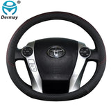 Funda de volante de cuero de microfibra de primera calidad para Toyota Prius: antideslizante, duradera y protectora