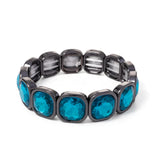 Gold Crystal Beaded Bohemian Elastic Bracelet for Women
